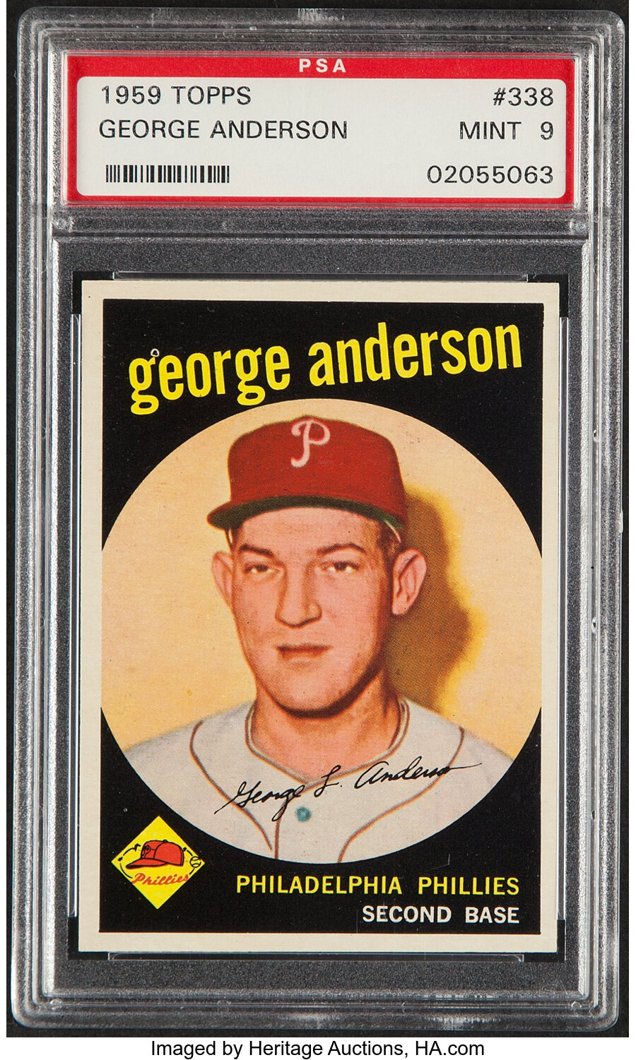 1959 Topps George Anderson Rookie #338 PSA Mint 9 - Only Two Higher