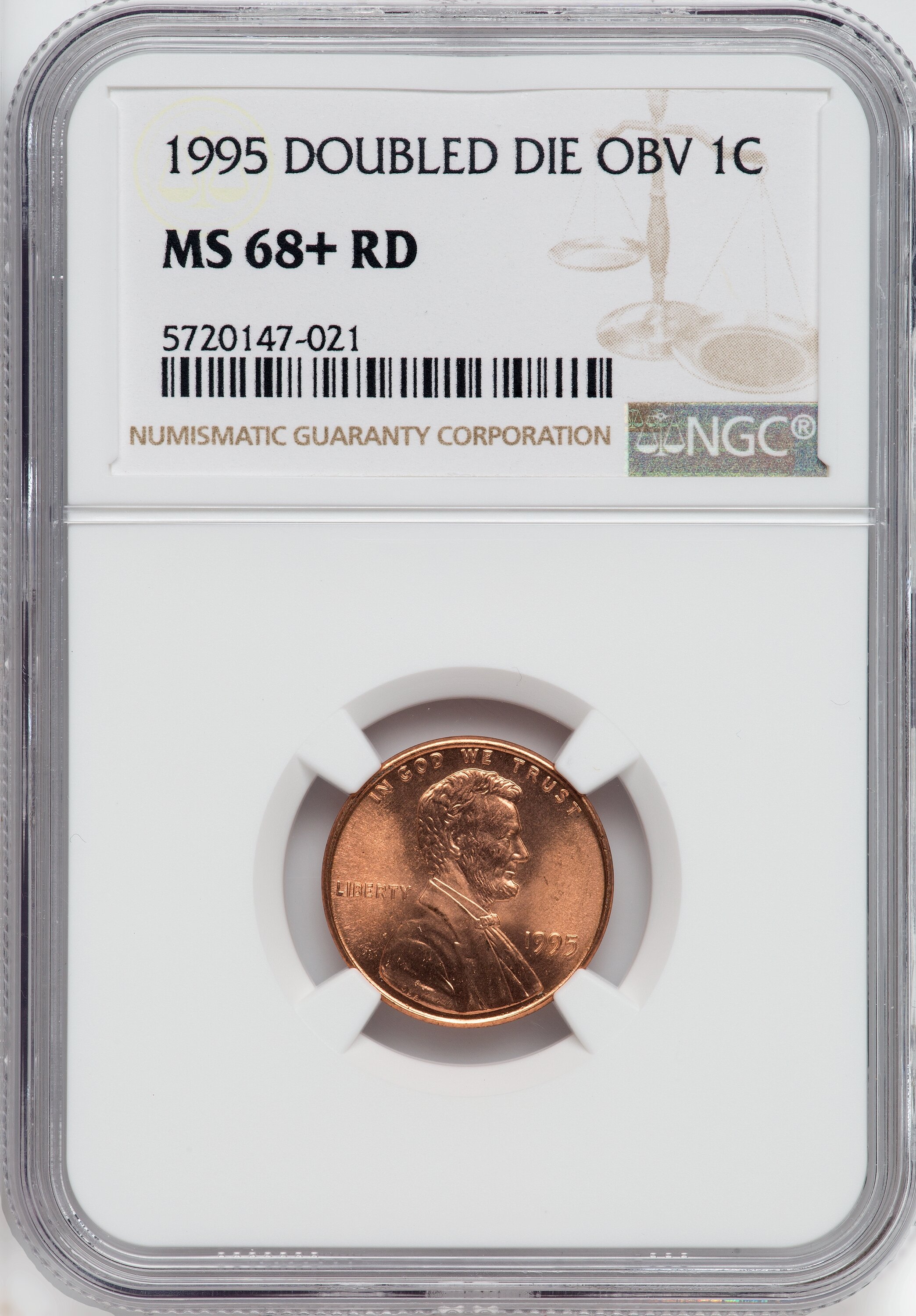 1995 1c Doubled Die Obverse Ms68 Rd Ngc Pop 684886 Cdn Inv