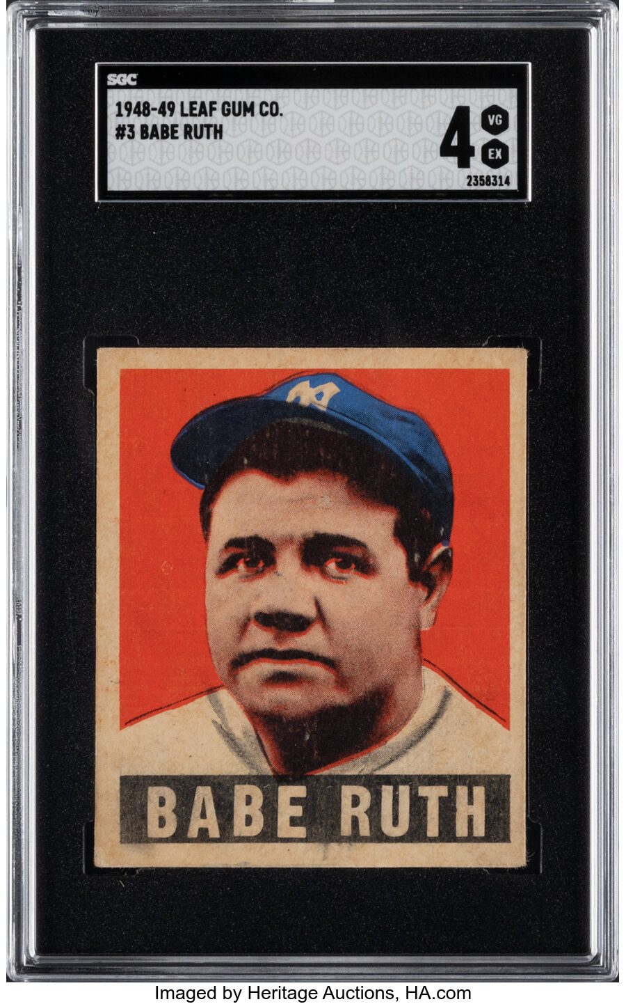 1948 Leaf Babe Ruth #3 SGC VG/EX 4