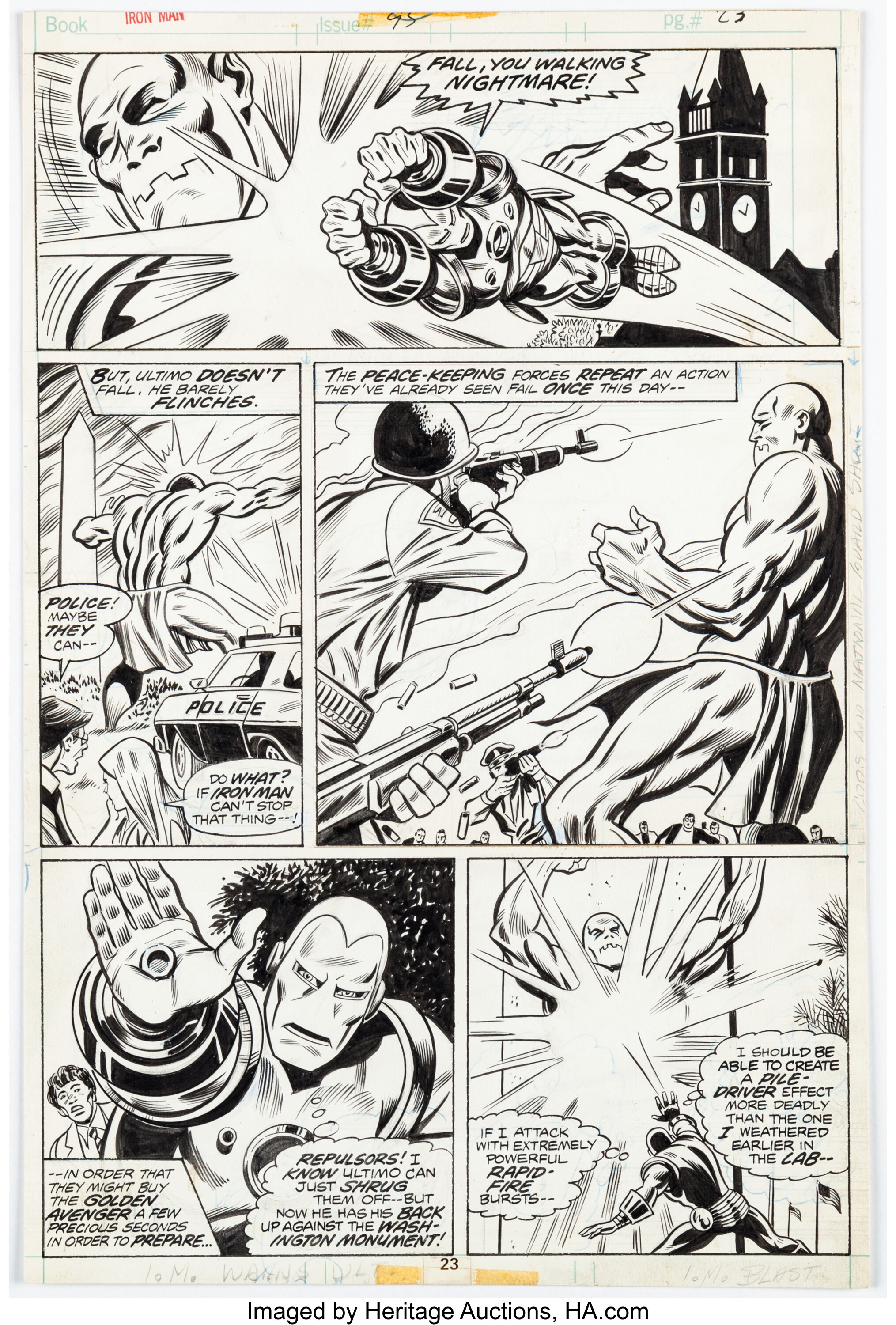 George Tuska and Don Perlin Iron Man #95 Story Page 13 Original Art ...