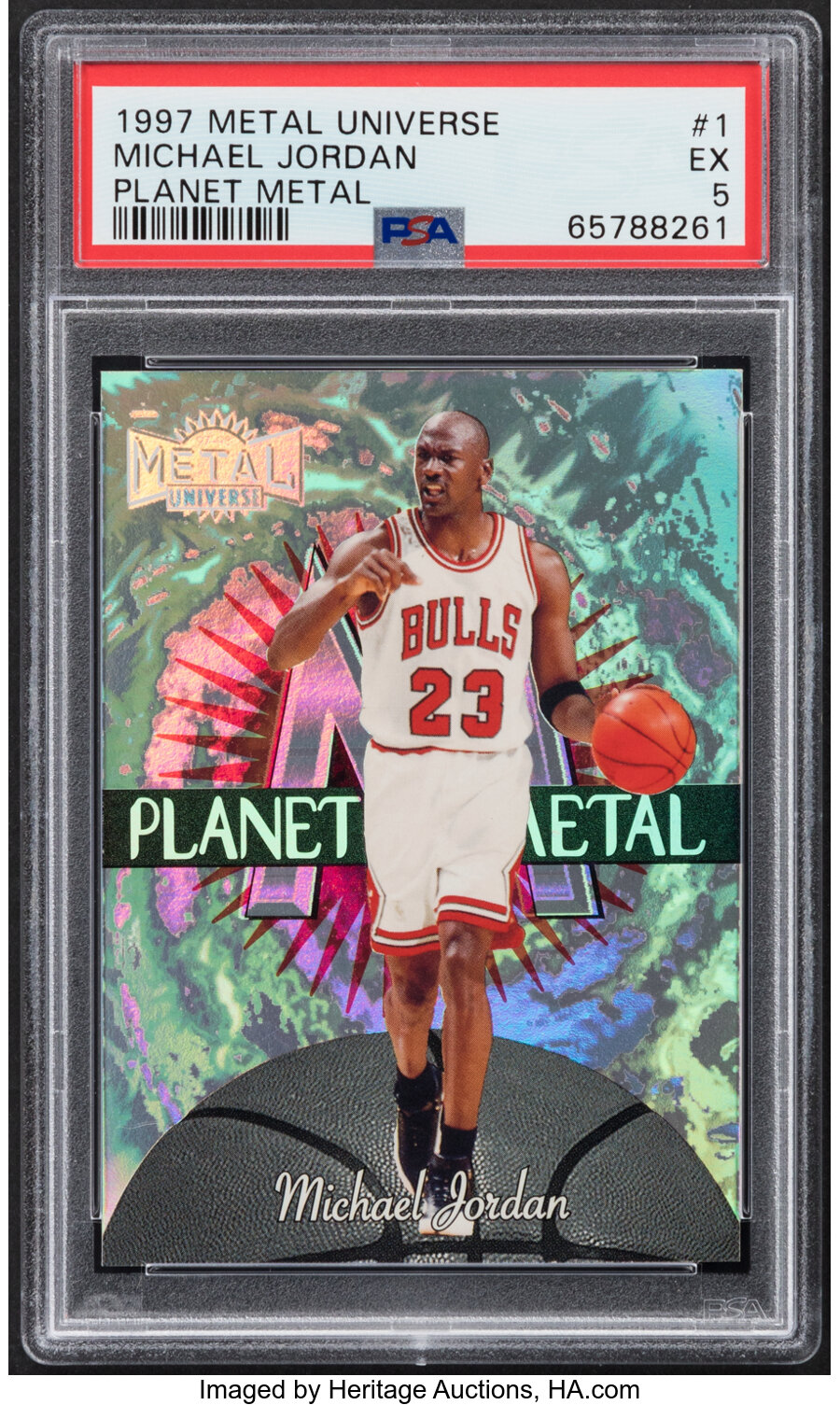 1997 Metal Universe Michael Jordan (Planet Metal) #1 PSA EX 5