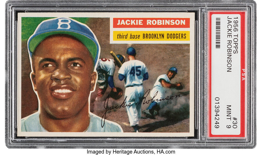 1956 Topps Jackie Robinson (White Back) #30 PSA Mint 9 - None Higher!