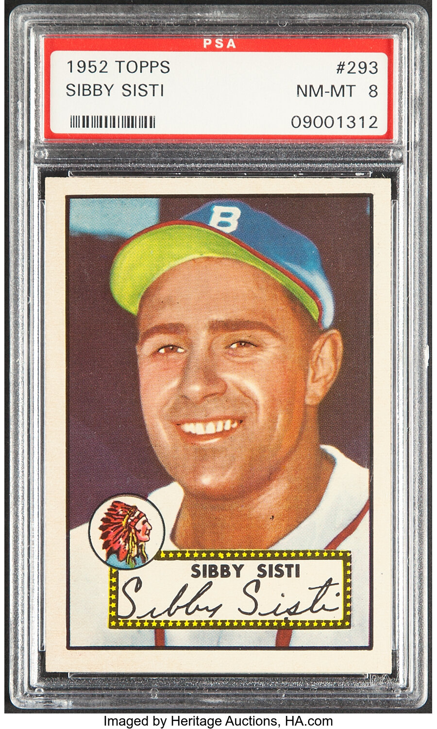 1952 Topps Sibby Sisti #293 PSA NM-MT 8