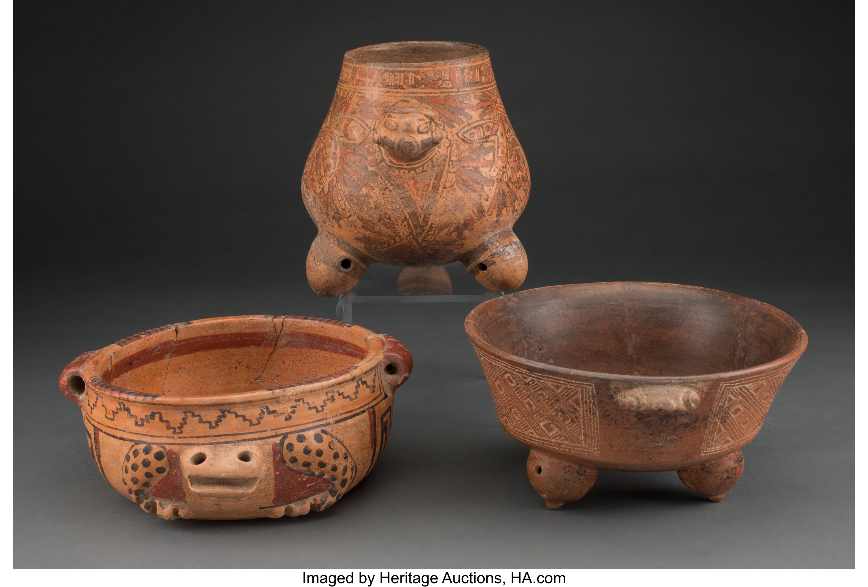 Three Costa Rica Vessels... (Total: 3 ) Pre-Columbian Ceramics | Lot ...