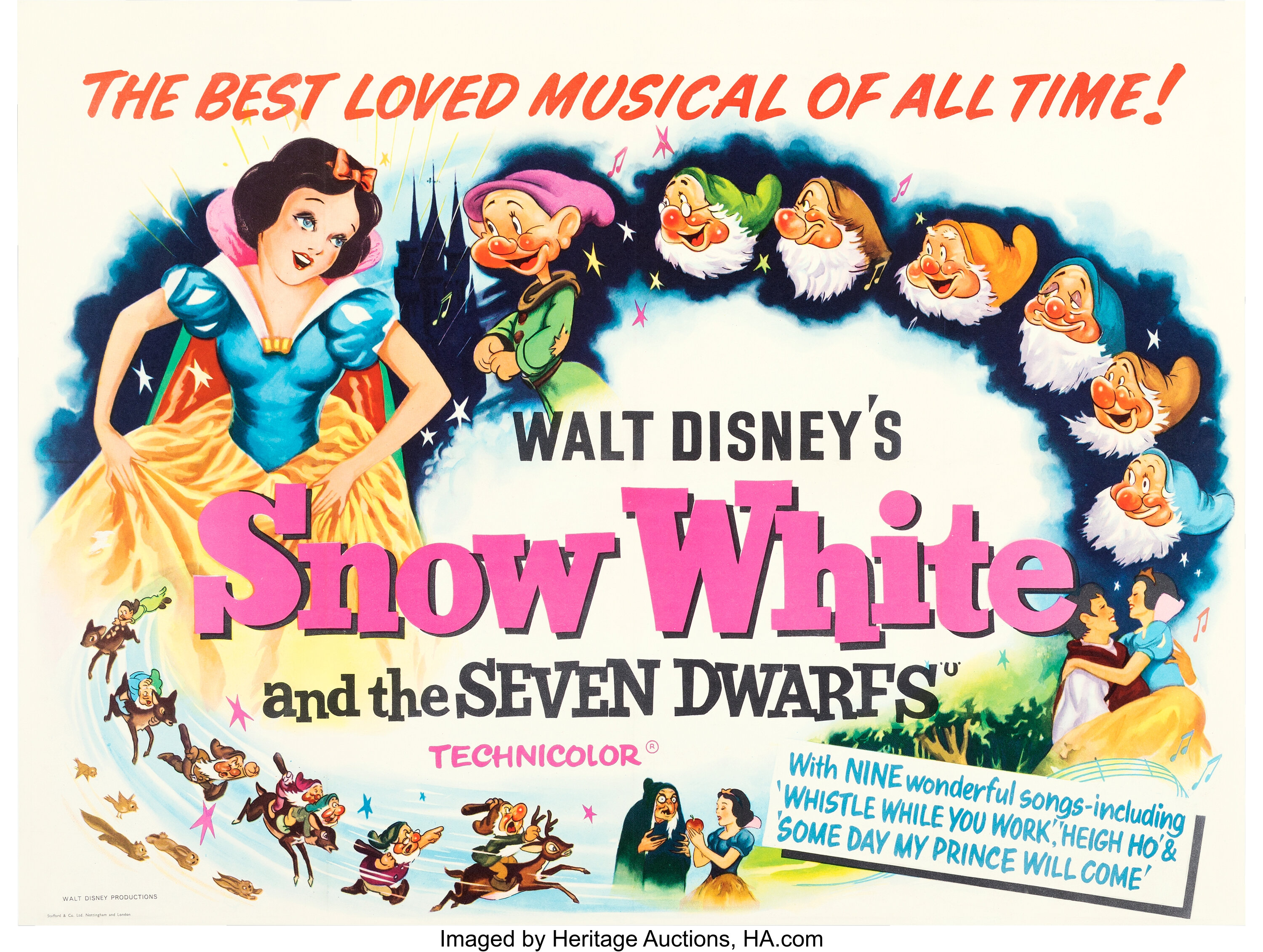 Snow White and the Seven Dwarfs (Walt Disney, R-1964). Fine/Very | Lot ...