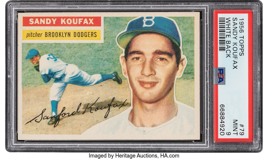 1956 Topps Sandy Koufax (White Back) #79 PSA Mint 9