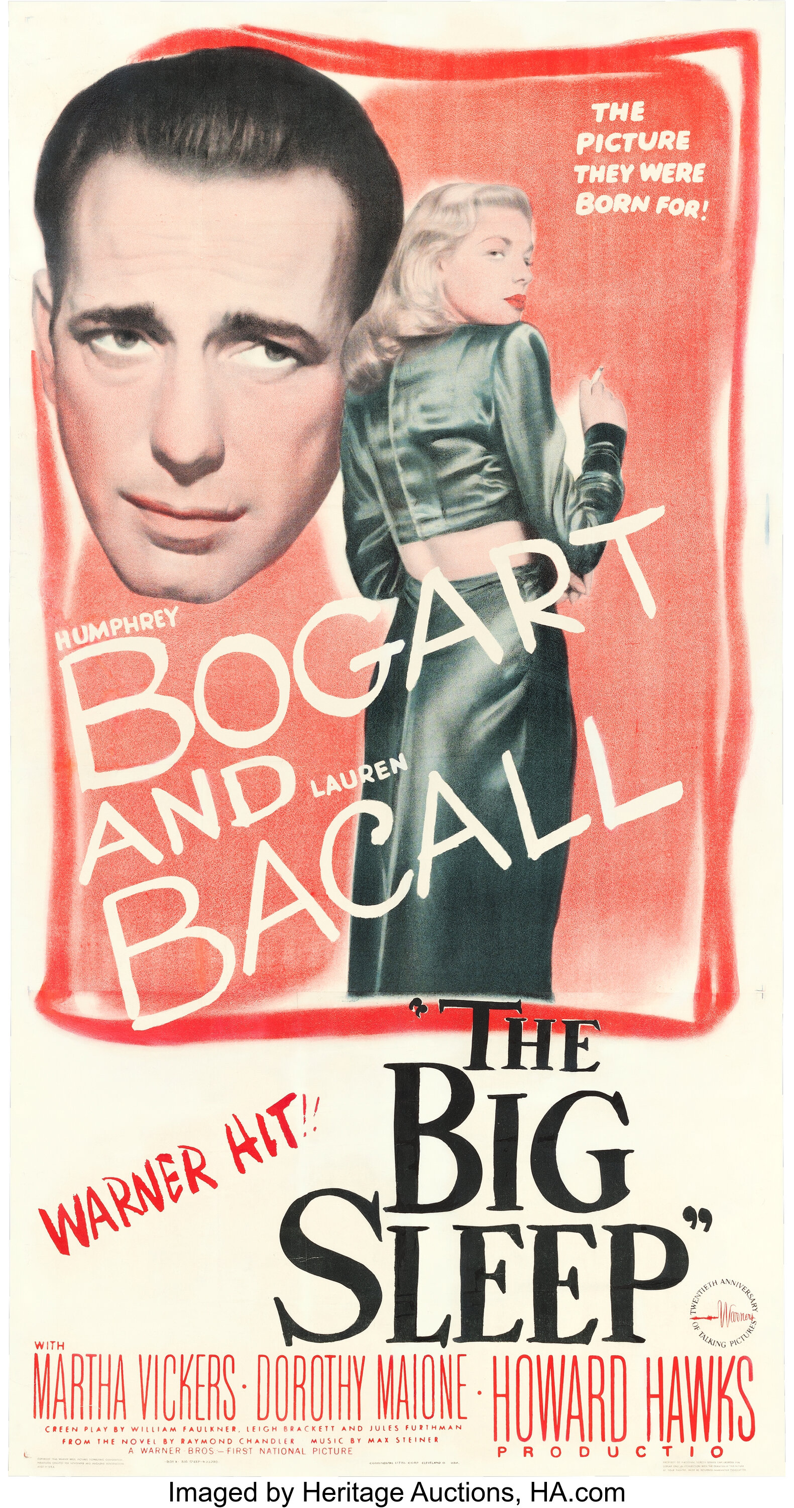 The Big Sleep (Warner Bros., 1946). Fine/Very Fine on Linen. Three ...