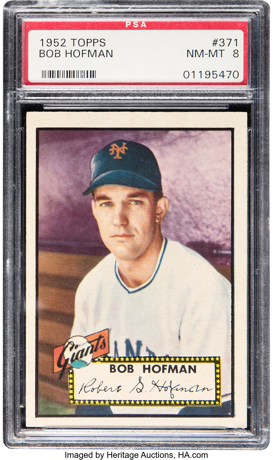 1952 Topps Bob Hofman #371 PSA NM-MT 8