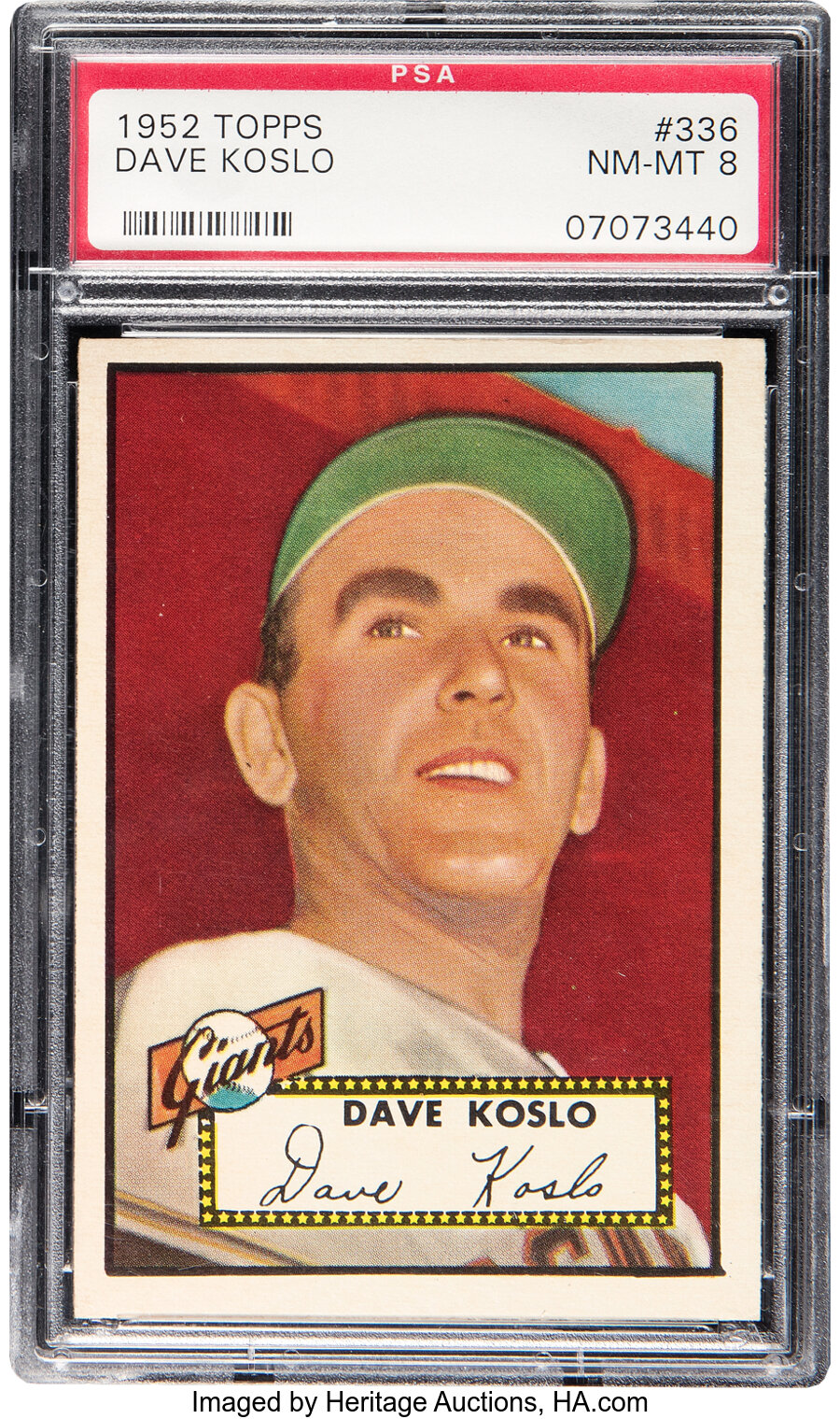 1952 Topps Dave Koslo #336 PSA NM-MT 8 - Only One Higher!