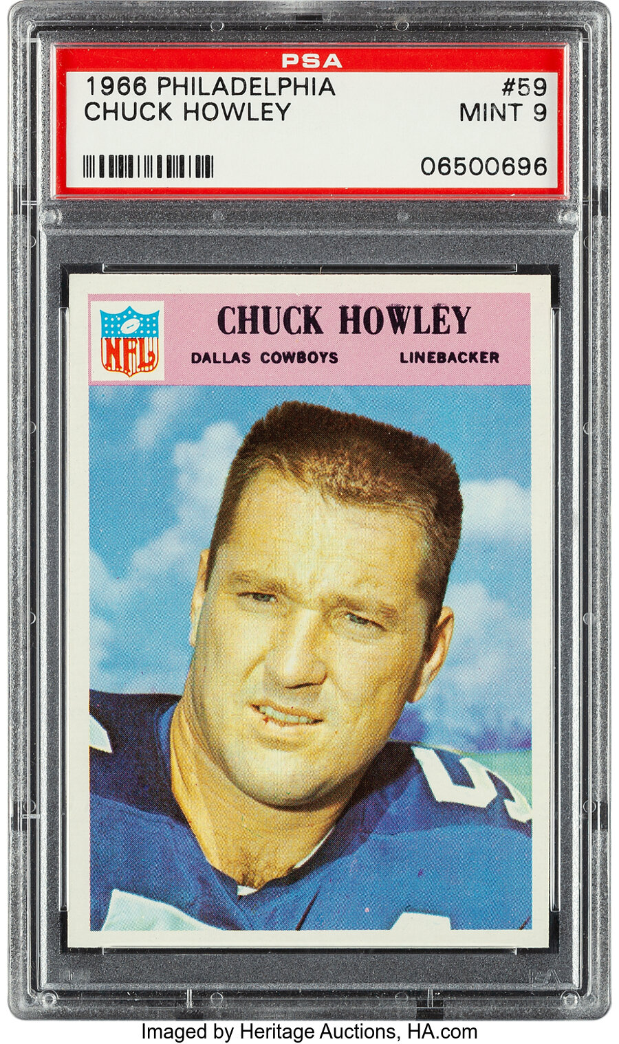 1966 Philadelphia Chuck Howley Rookie #59 PSA Mint 9