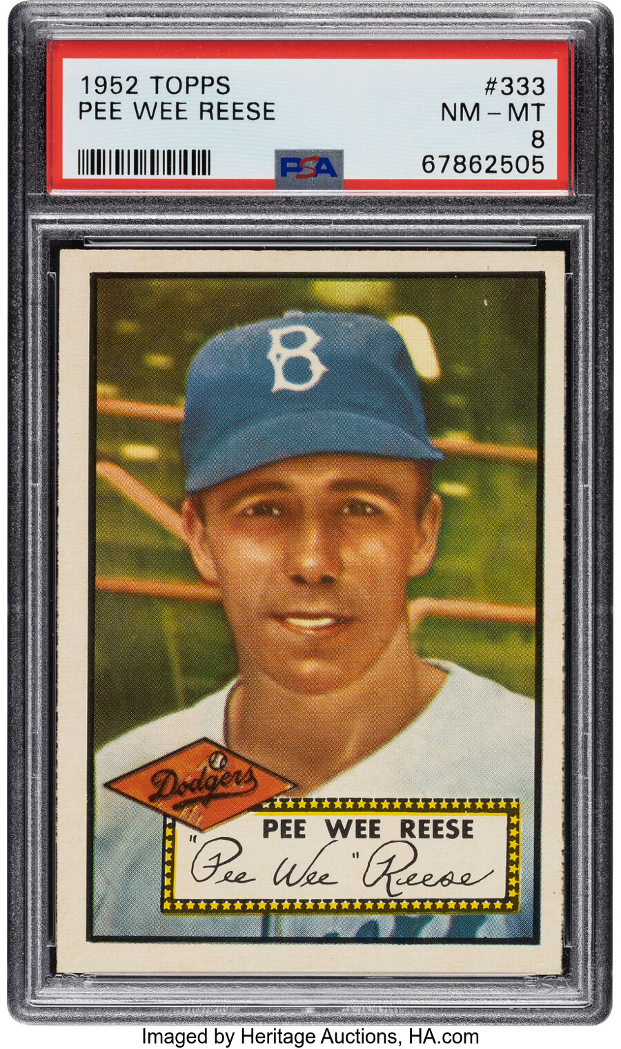 1952 Topps Pee Wee Reese #333 PSA NM-MT 8