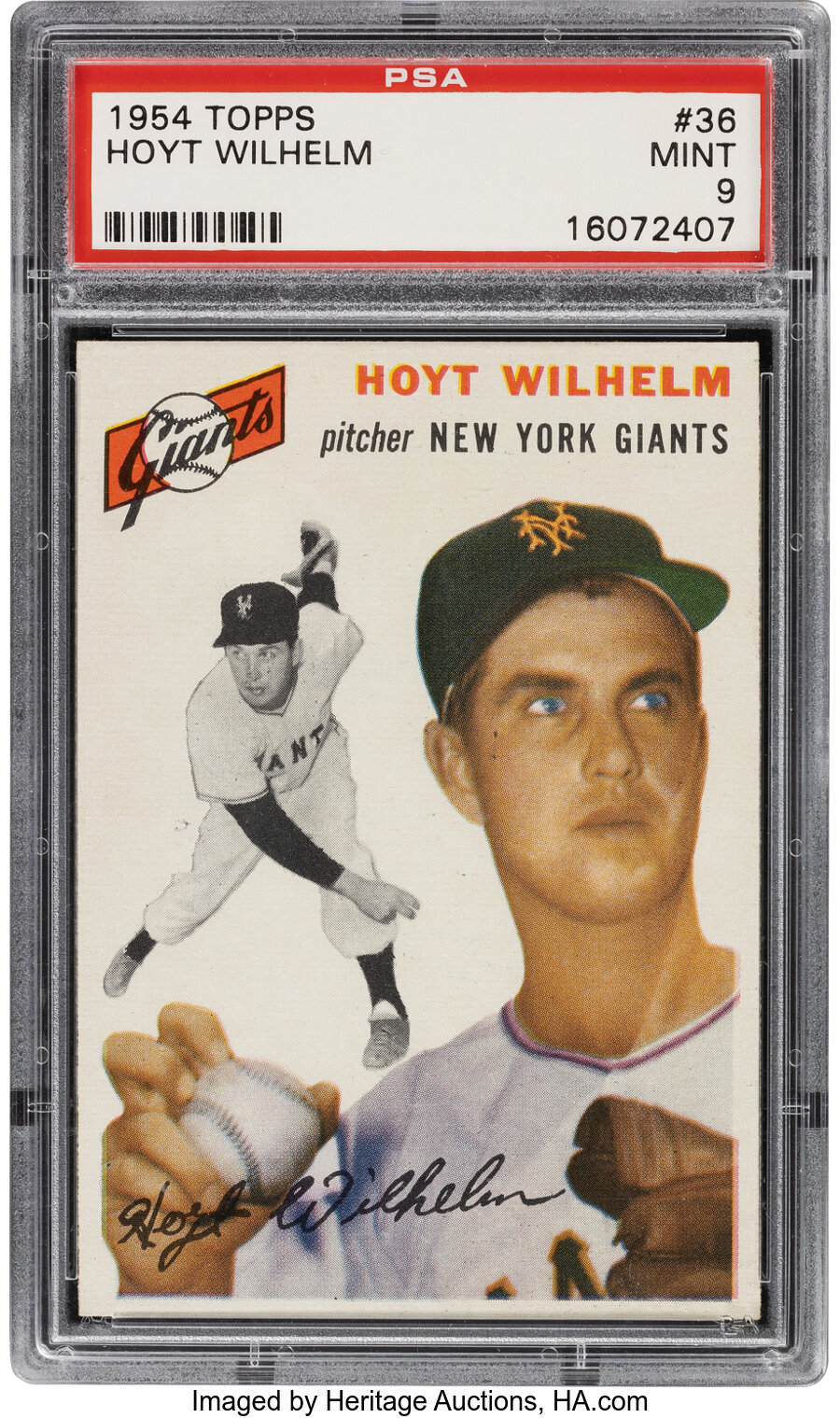 1954 Topps Hoyt Wilhelm #36 PSA Mint 9 - Only One Higher!