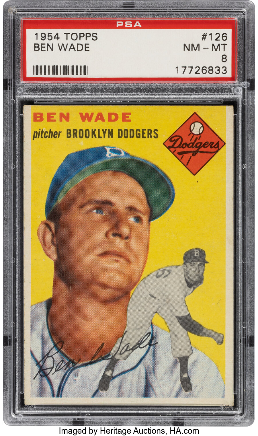 1954 Topps Ben Wade #126 PSA NM-MT 8 - Only Three Higher!