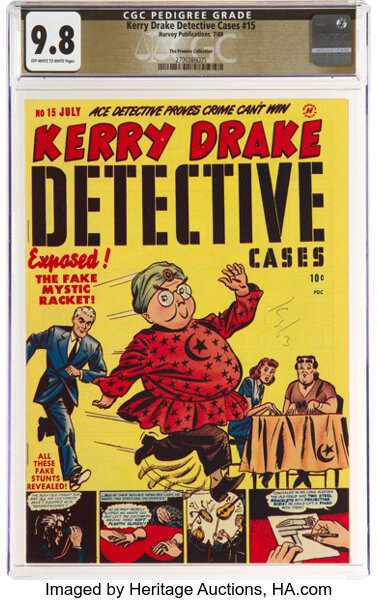 Golden Age (1938-1955):Crime, Kerry Drake Detective Cases #15 The Promise Collection Pedigree (Harvey, 1949) CGC NM/MT 9.8 Off-white to white pages....