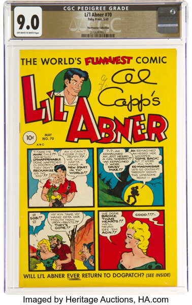 Golden Age (1938-1955):Humor, Li'l Abner #70 The Promise Collection Pedigree (Toby Press, 1949) CGC VF/NM 9.0 Off-white to white pages....