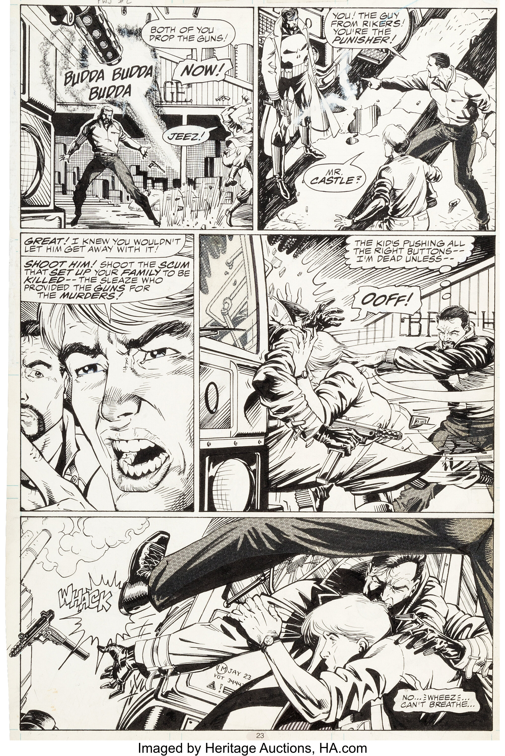 Carl Potts and Jim Lee The Punisher War Journal #2 Story Page 23 | Lot ...