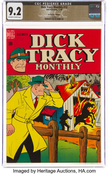 Golden Age (1938-1955):Crime, Dick Tracy Monthly #12 The Promise Collection Pedigree (Dell, 1948) CGC NM- 9.2 Off-white to white pages....