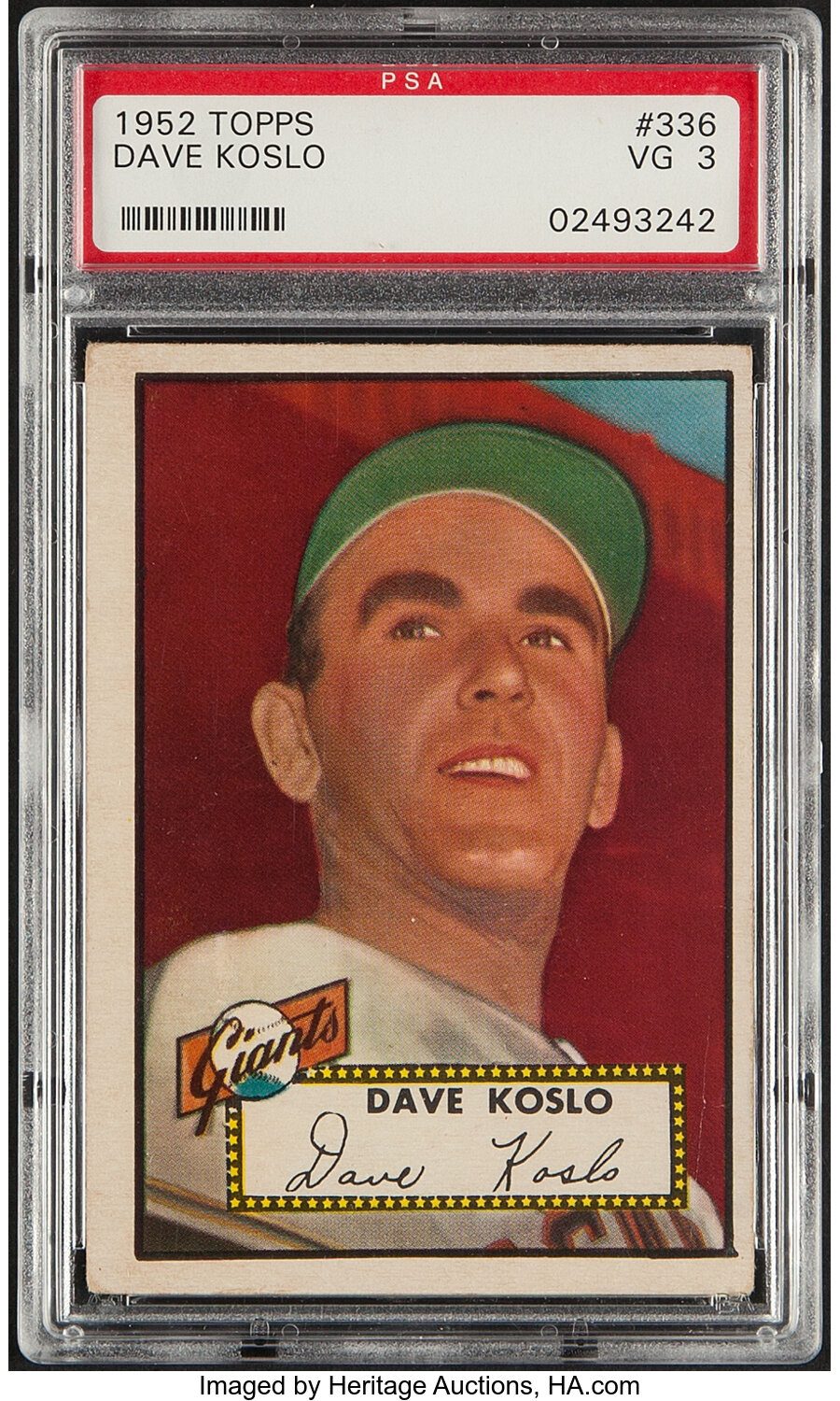 1952 Topps Dave Koslo #336 PSA VG 3