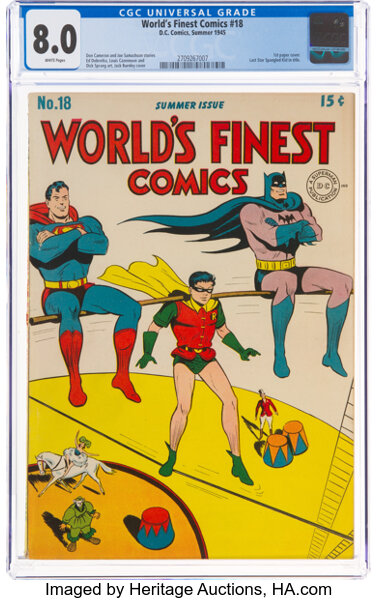 Golden Age (1938-1955):Superhero, World's Finest Comics #18 (DC, 1945) CGC VF 8.0 White pages....