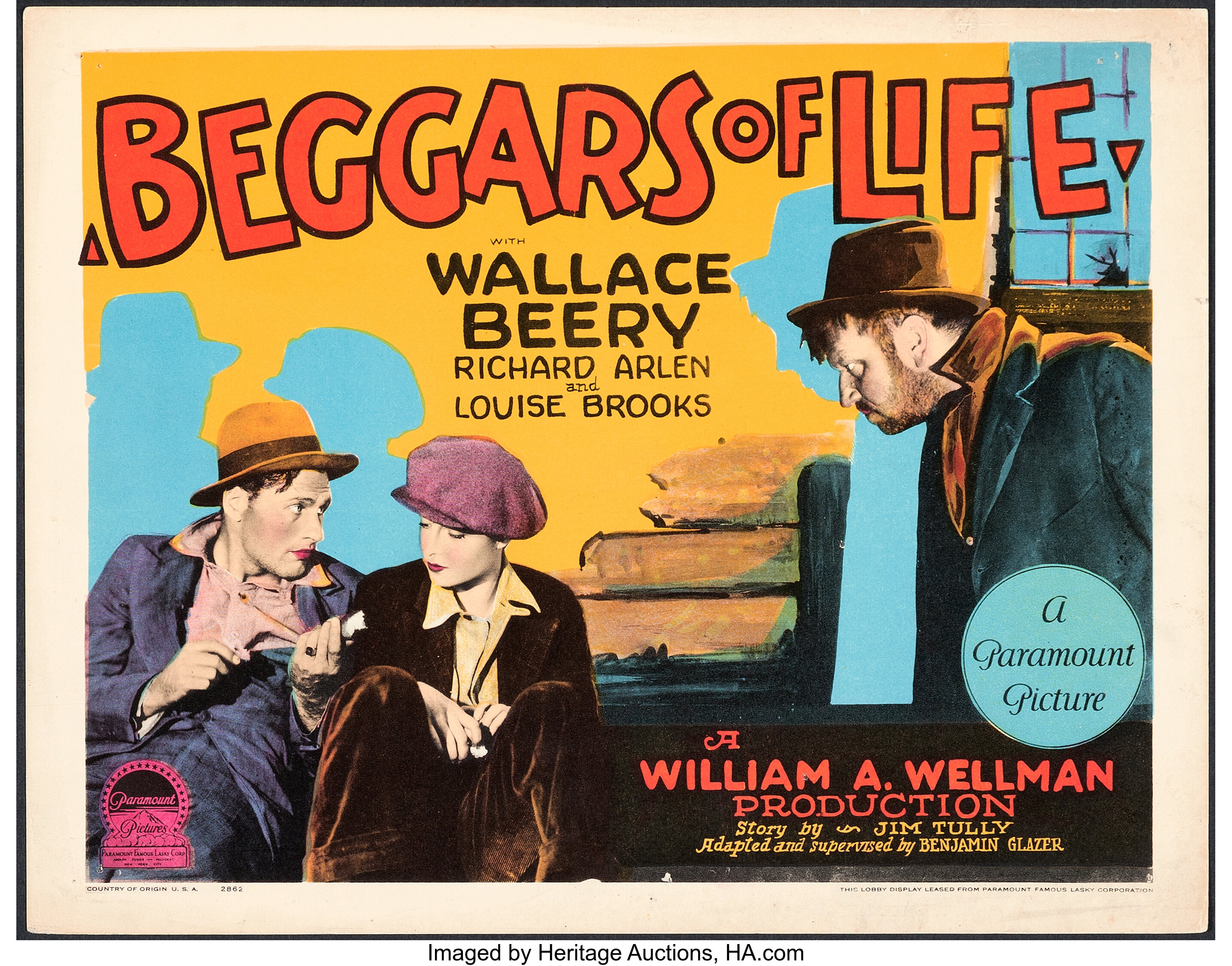 Beggars of Life (Paramount, 1928). Fine/Very Fine. Title Lobby Card ...