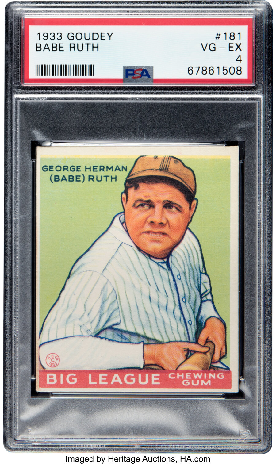 1933 Goudey Babe Ruth #181 PSA VG-EX 4 - New to the Hobby!