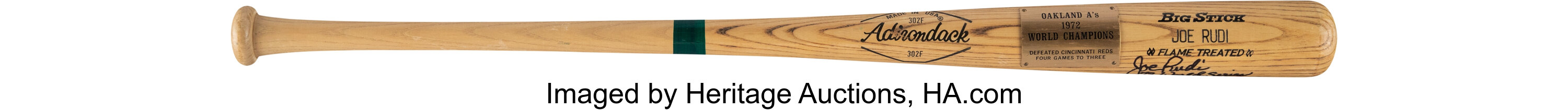 1972 Joe Rudi Signed World Series Champions Commemorative Bat with ...