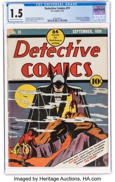 Golden Age (1938-1955):Superhero, Detective Comics #31 (DC, 1939) CGC FR/GD 1.5 Off-white to white pages....