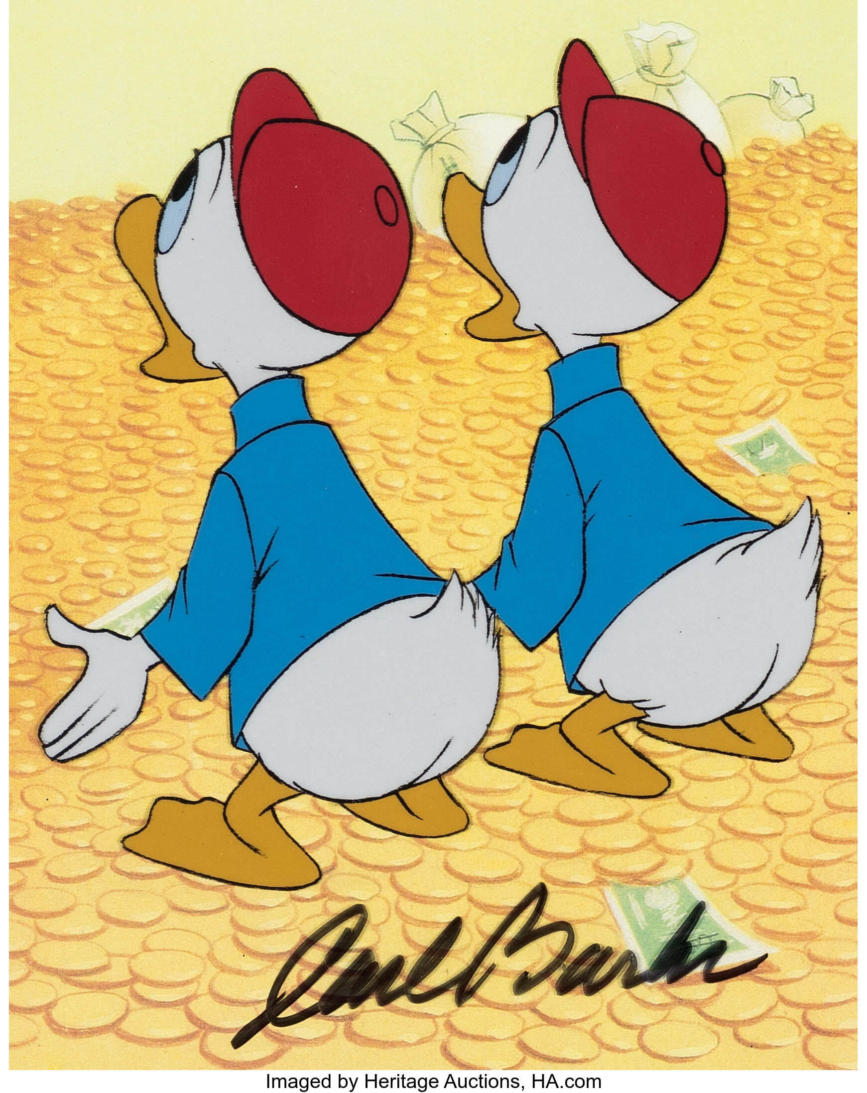 Scrooge Mcduck And Money Nephews Production Cel Signed By Carl Lot 18237 Heritage Auctions 1503