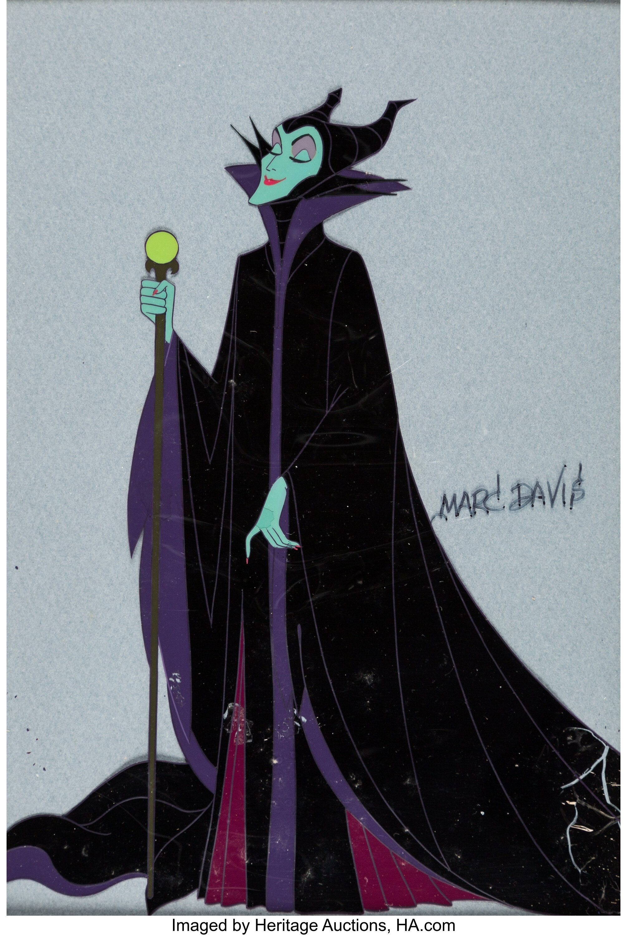 Sleeping Beauty Maleficent Production Cel Signed by Marc Davis | Lot ...