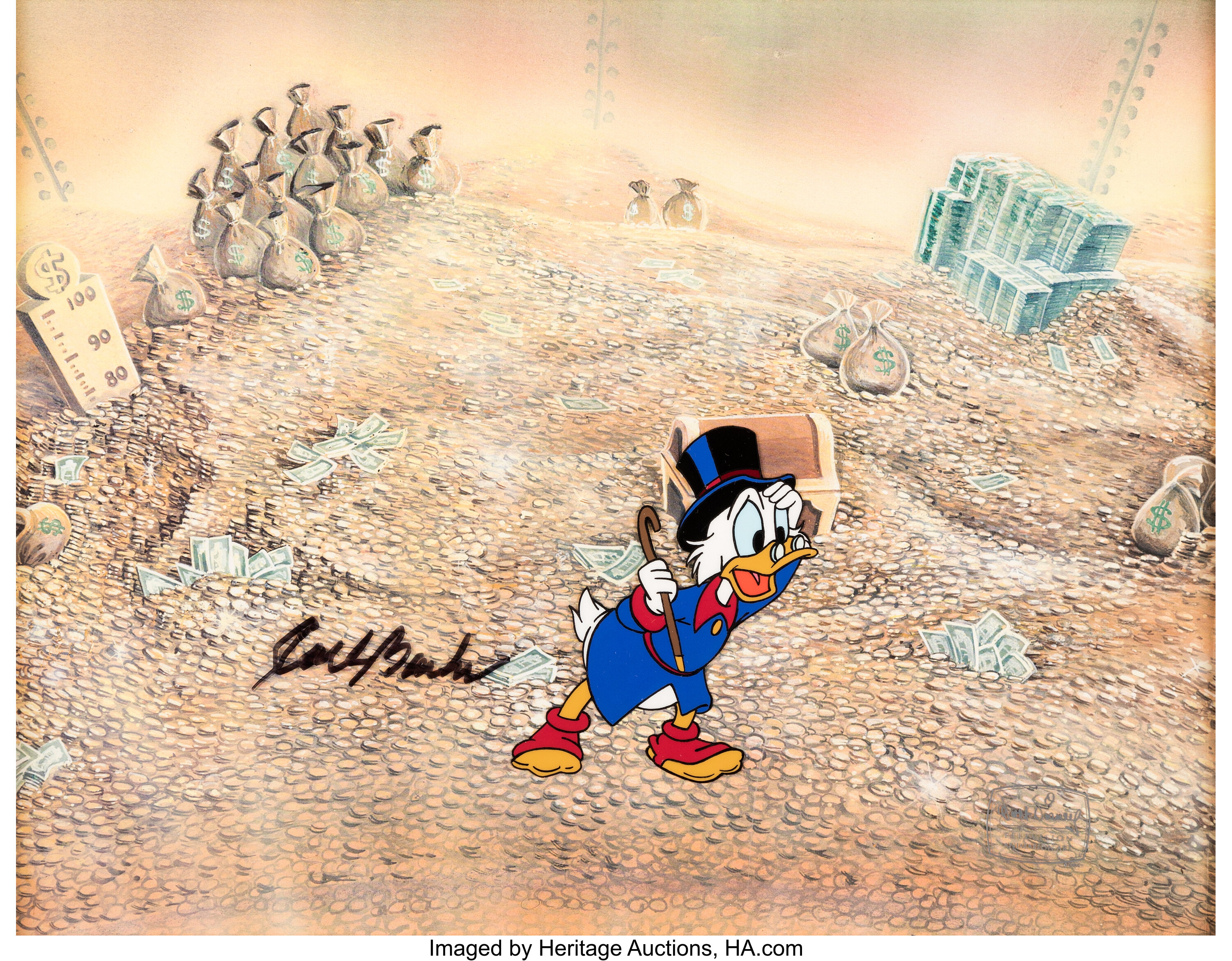 Ducktales Scrooge Mcduck Production Cel Signed By Carl Barks Walt Lot 16191 Heritage Auctions 3399