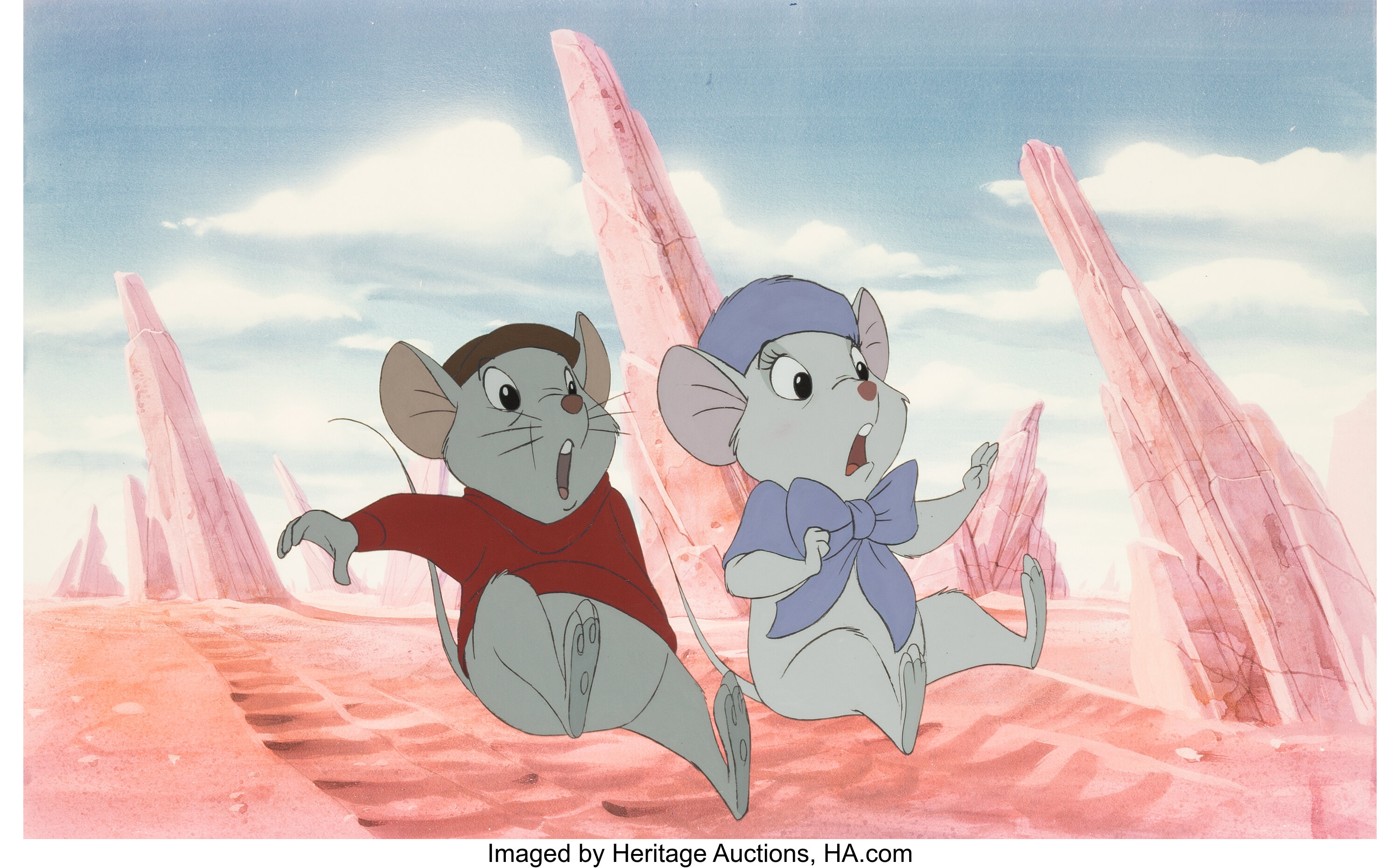 The Rescuers Down Under Bernard and Bianca Presentation Cel (Walt | Lot ...