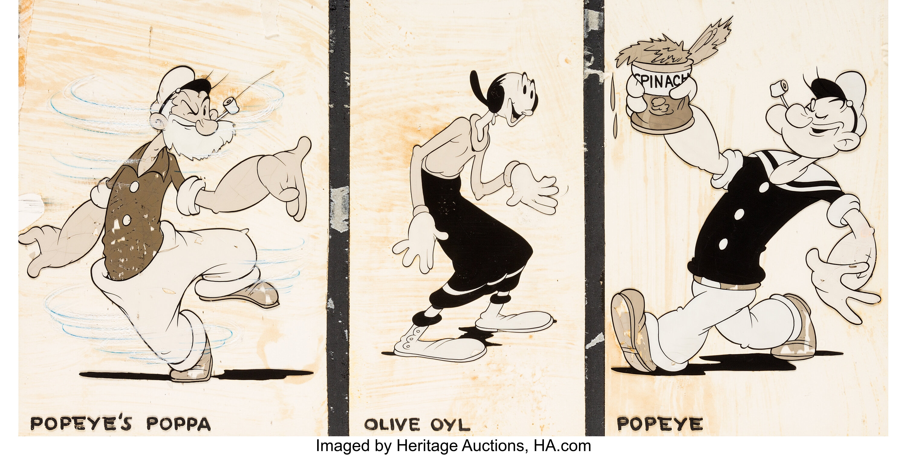 Popeye the Sailor Olive Oyl, Popeye, and Poopdeck Pappy | Lot #16028 ...