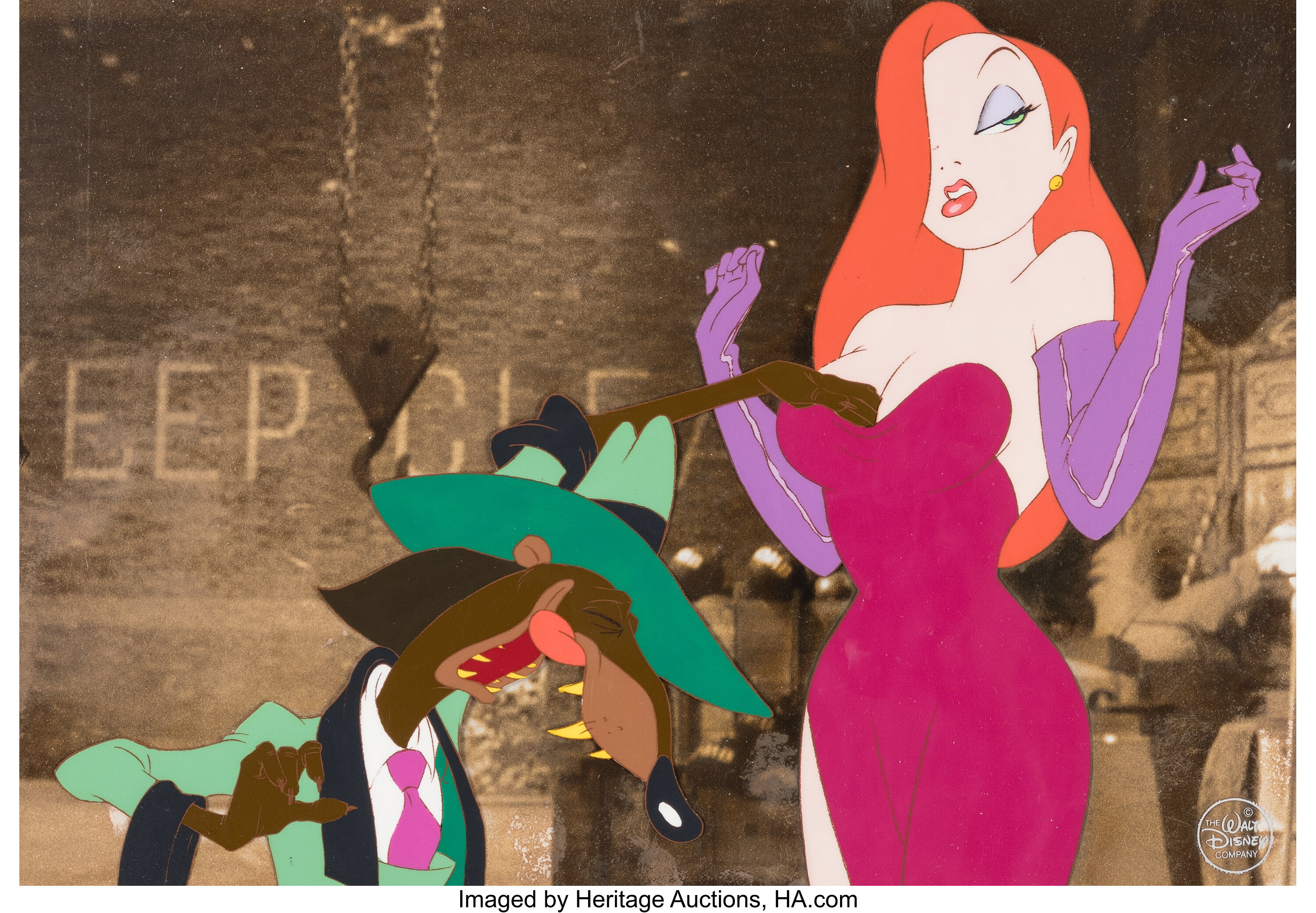 Who Framed Roger Rabbit Jessica Rabbit And Greasy Production Cel Lot 17063 Heritage Auctions 3806