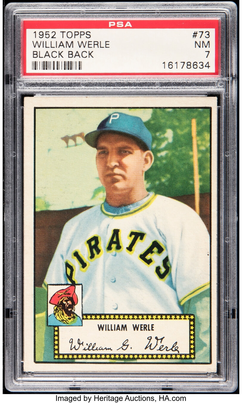 1952 Topps William Werle (Black Back) #73 PSA NM 7