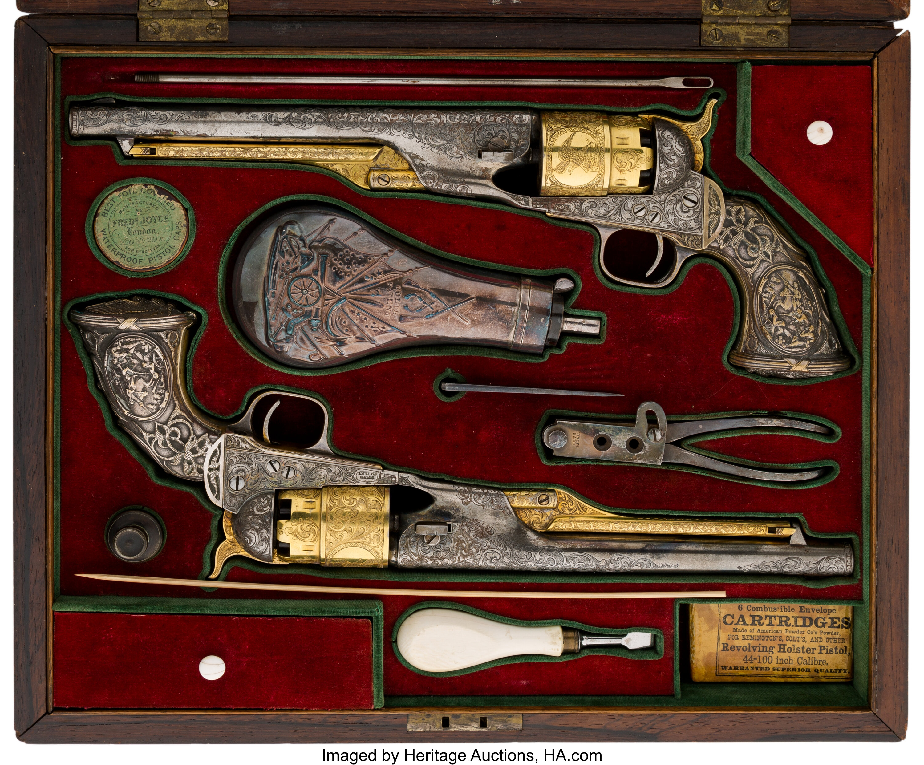 Cased Pair of Custom Deluxe Engraved Colt Model 1860 Army | Lot #40127 ...