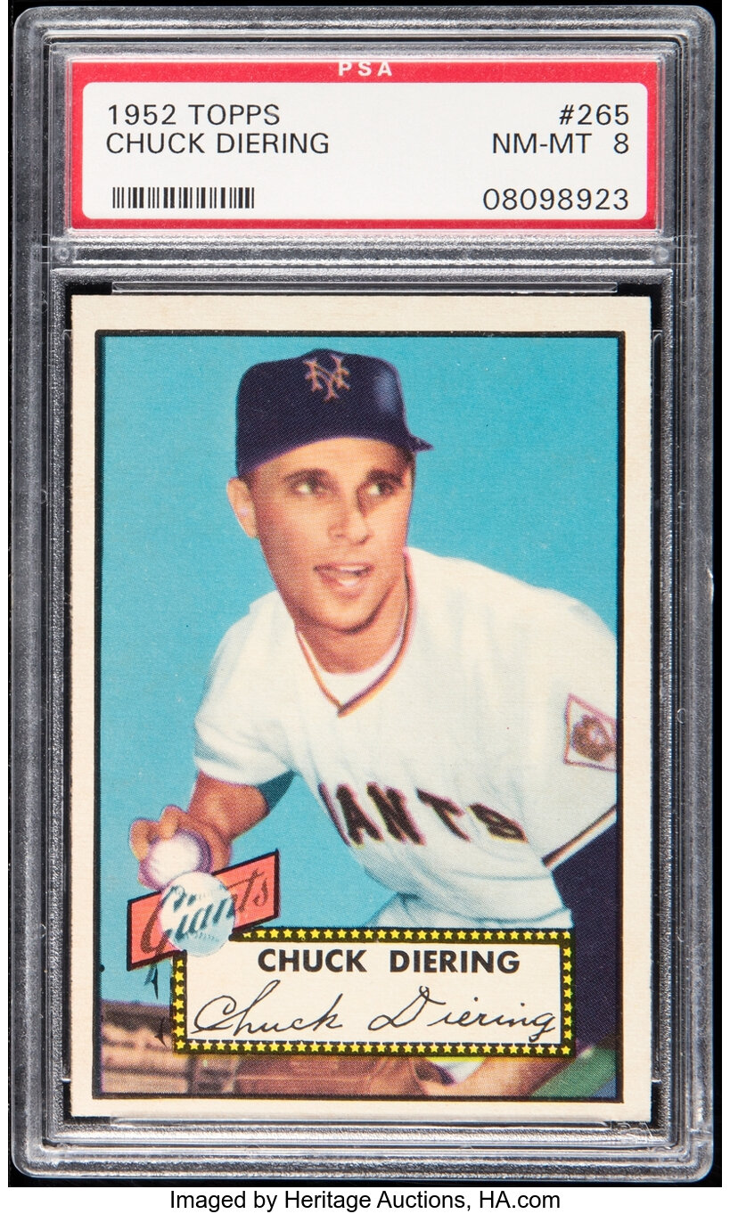 1952 Topps Chuck Diering #265 PSA NM-MT 8