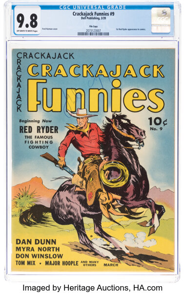 Golden Age (1938-1955):Western, Crackajack Funnies #9 File Copy (Dell, 1939) CGC NM/MT 9.8 Off-white to white pages....
