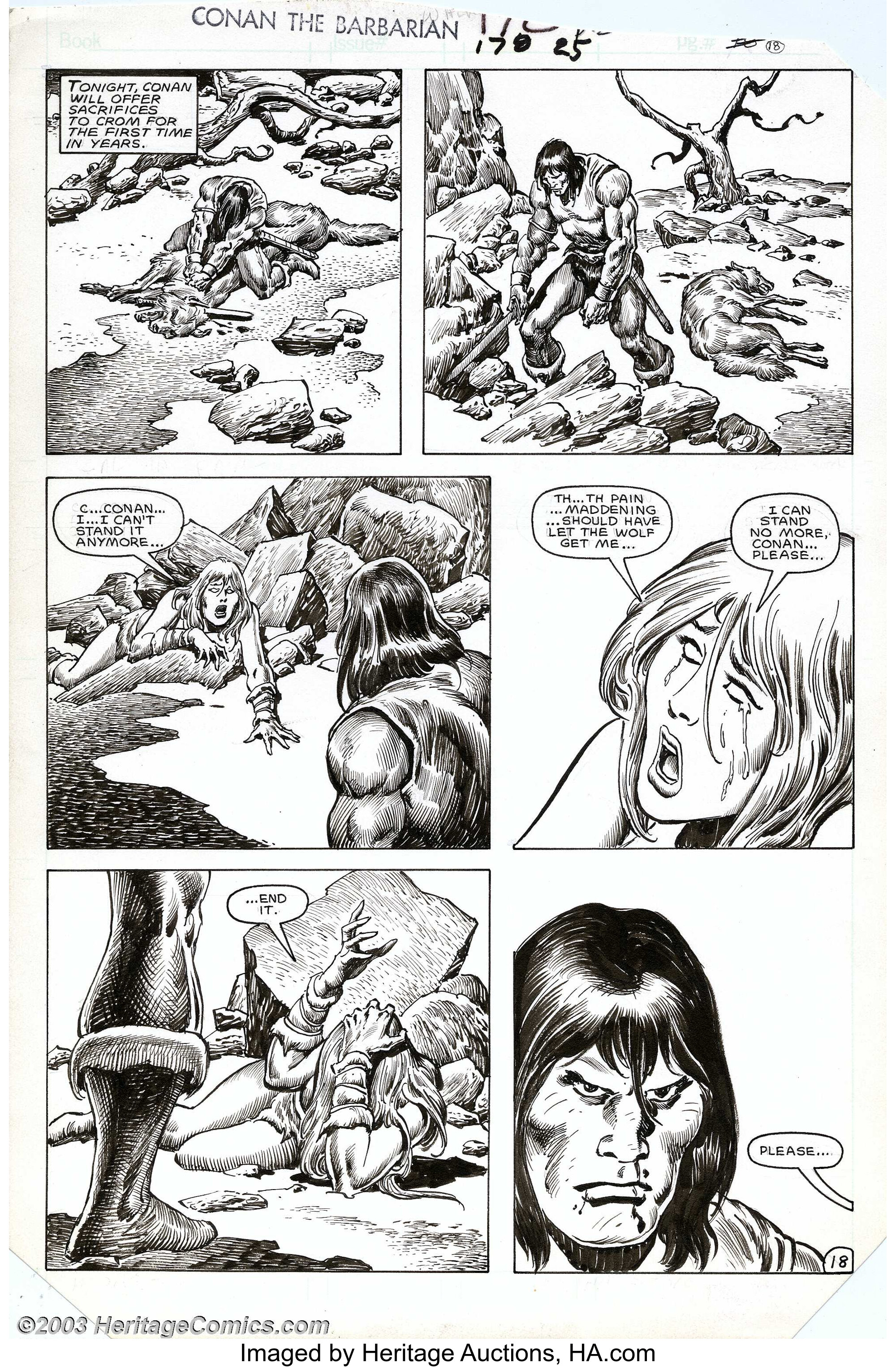 conan the barbarian comic black and white