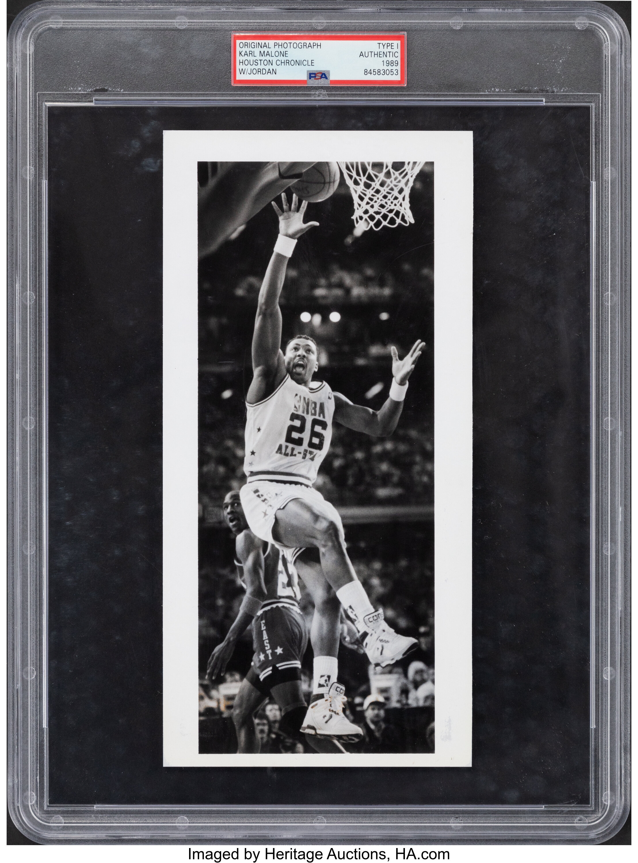 1989 Karl Malone & Michael Jordan Original Photograph by Howard | Lot ...