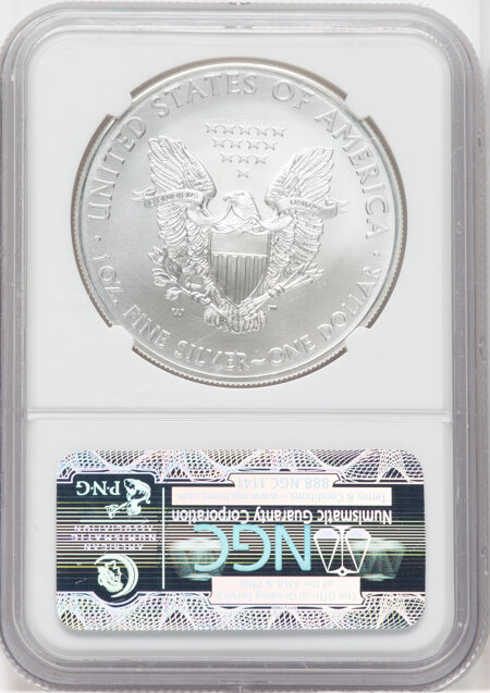 2013-W S$1 Silver Eagle, Burnished, First Strike, SP 70 NGC