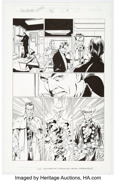 Original Comic Art:Story Page, Mark Bagley and Al Vey Fantastic Four #52 (481) Story Page 9 Original Art (Marvel, 2002).