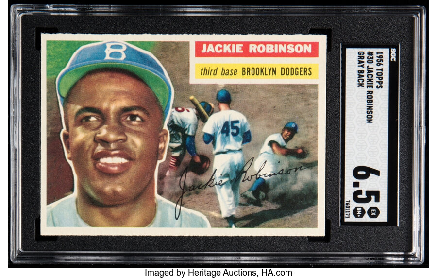 1956 Topps Jackie Robinson (Gray Back) #30 SGC EX/NM+ 6.5