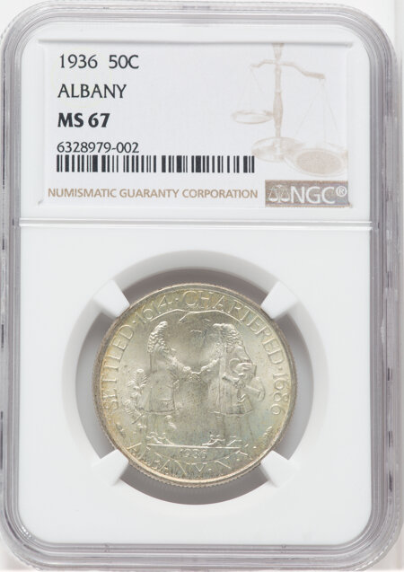 1936 50C Albany, MS 67 NGC