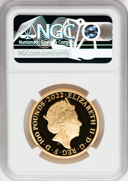 Elizabeth II gold Proof "King Edward VII" 100 Pounds (1 oz) 2022 PR70  Ultra Cameo NGC, 70 NGC