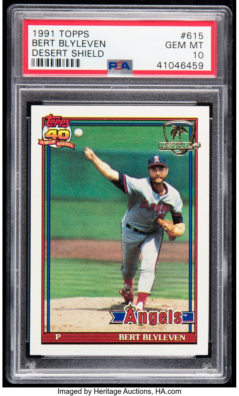 1991 Topps Desert Shield Bert Blyleven #615 PSA Gem Mint 10