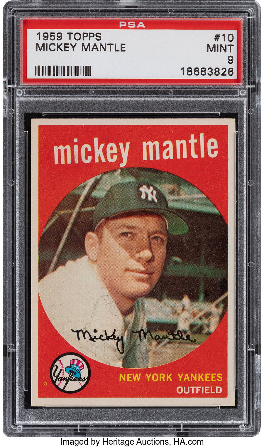 1959 Topps Mickey Mantle #10 PSA Mint 9 - Only One Higher!