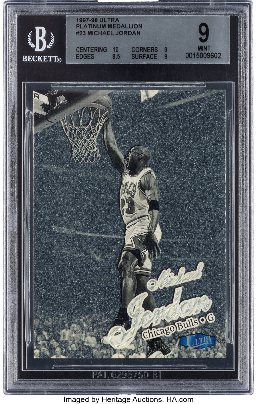 1997 Fleer Ultra Michael Jordan (Platinum Medallion) #23P BGS Mint 9 - #'d 91/100