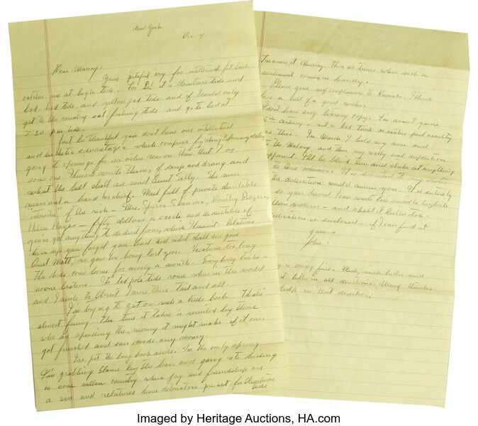 John Steinbeck Autograph Letter Signed Sending Misanthropic Lot 25367 Heritage Auctions