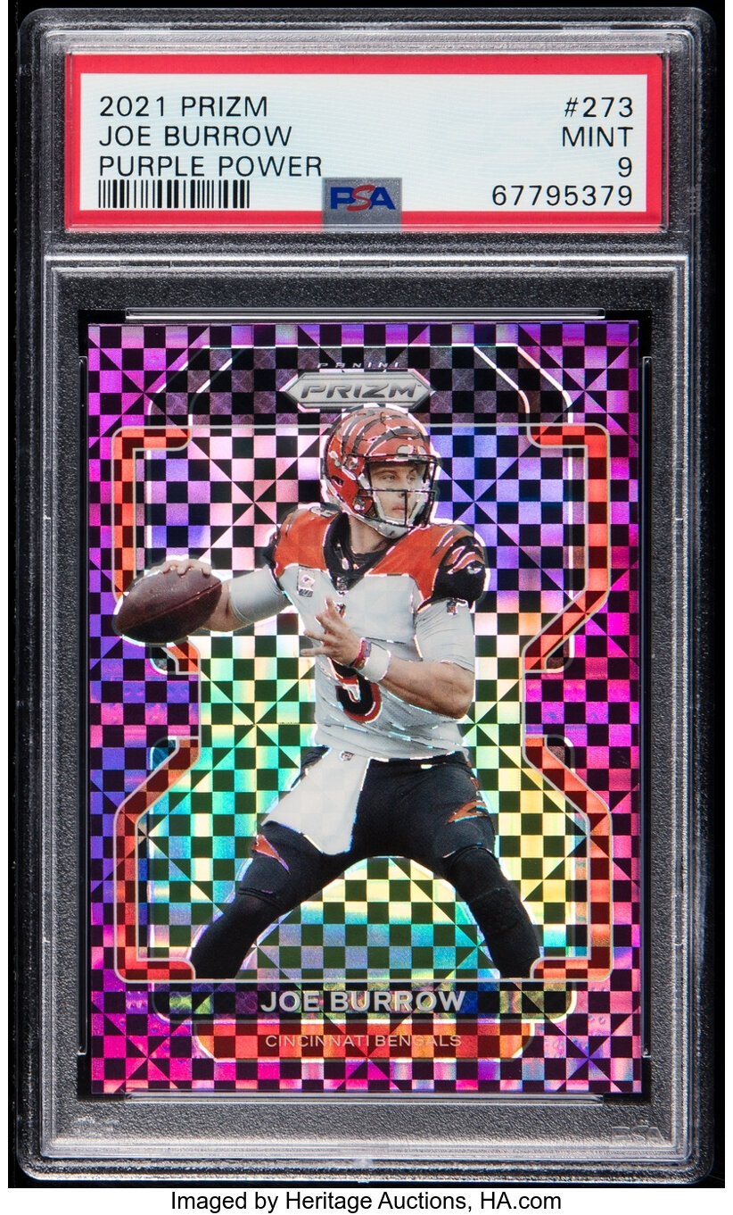 2021 Panini Prizm Joe Burrow (Purple Power) #273 PSA Mint 9 - Serial #'d 46/49