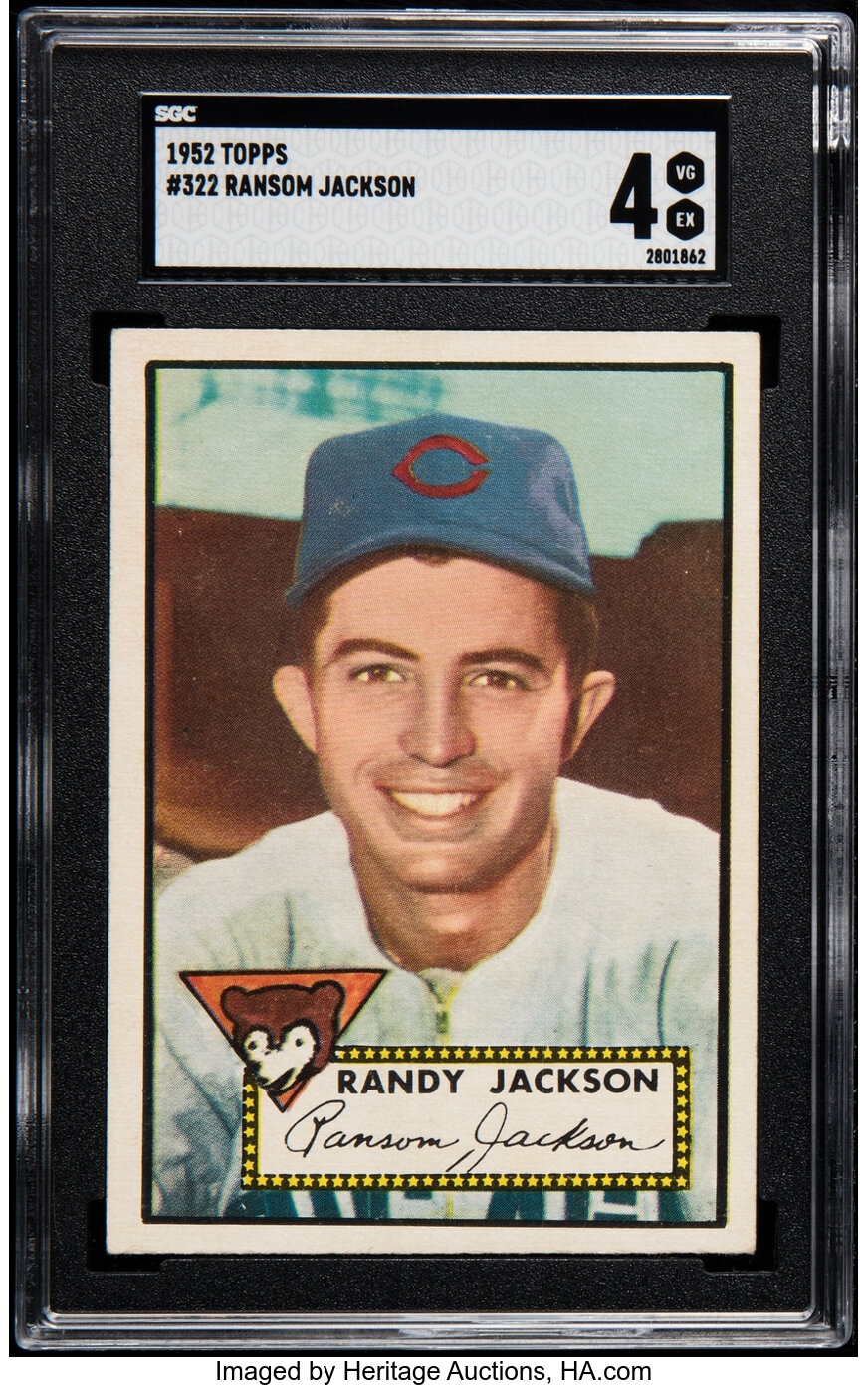1952 Topps Randy Jackson #322 SGC VG/EX 4